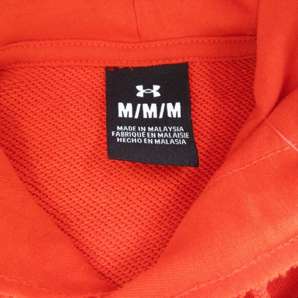 Under Armour UA Project Rock Hoodie Mens Size Medium Orange NEW - Picture 7 of 9